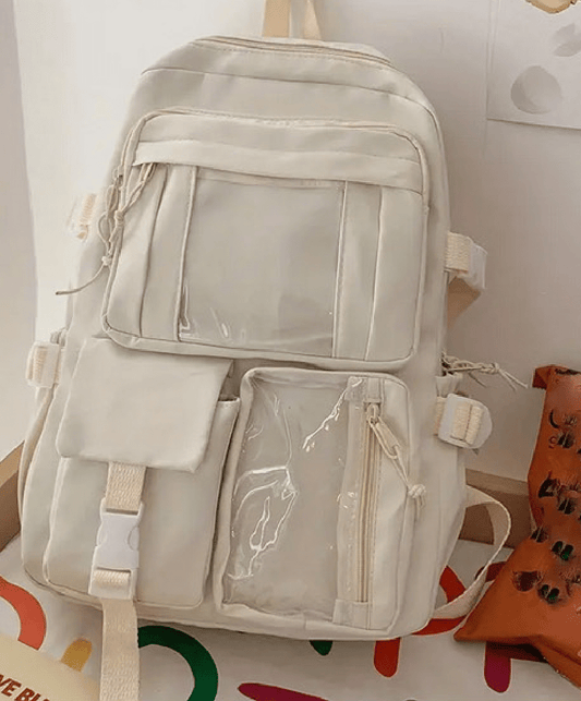 Sac à dos avec pochettes transparentes