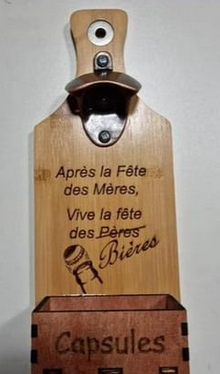 Décapsuleur en bois pour les papas