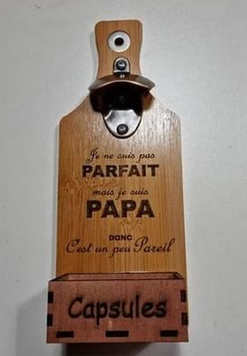 Décapsuleur en bois pour les papas