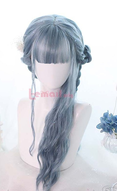 Perruque Lolita bleue grise