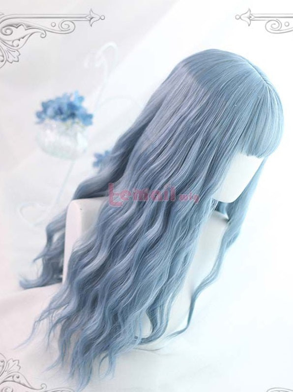 Perruque Lolita bleue grise