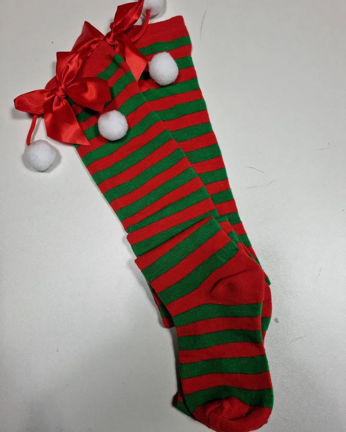 Chaussettes hautes rayées de Noël