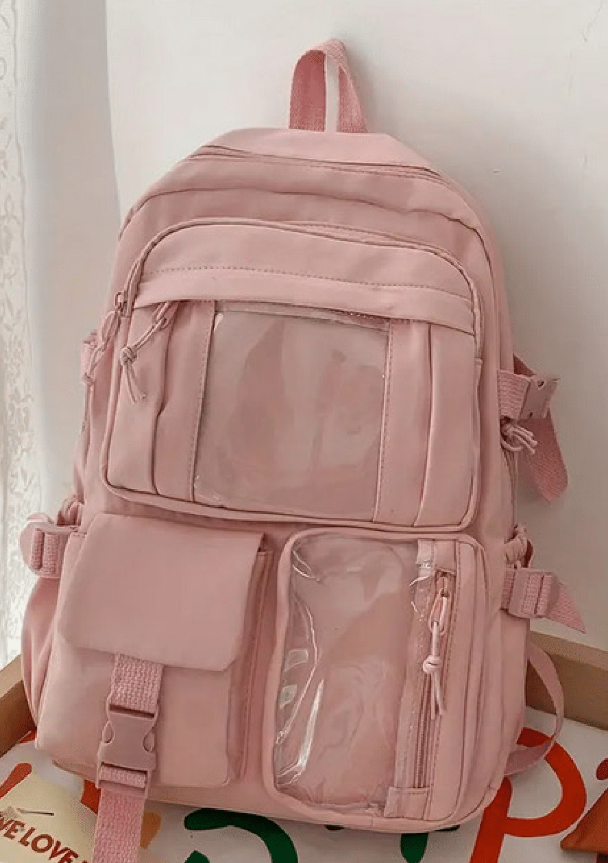 Sac à dos avec pochettes transparentes