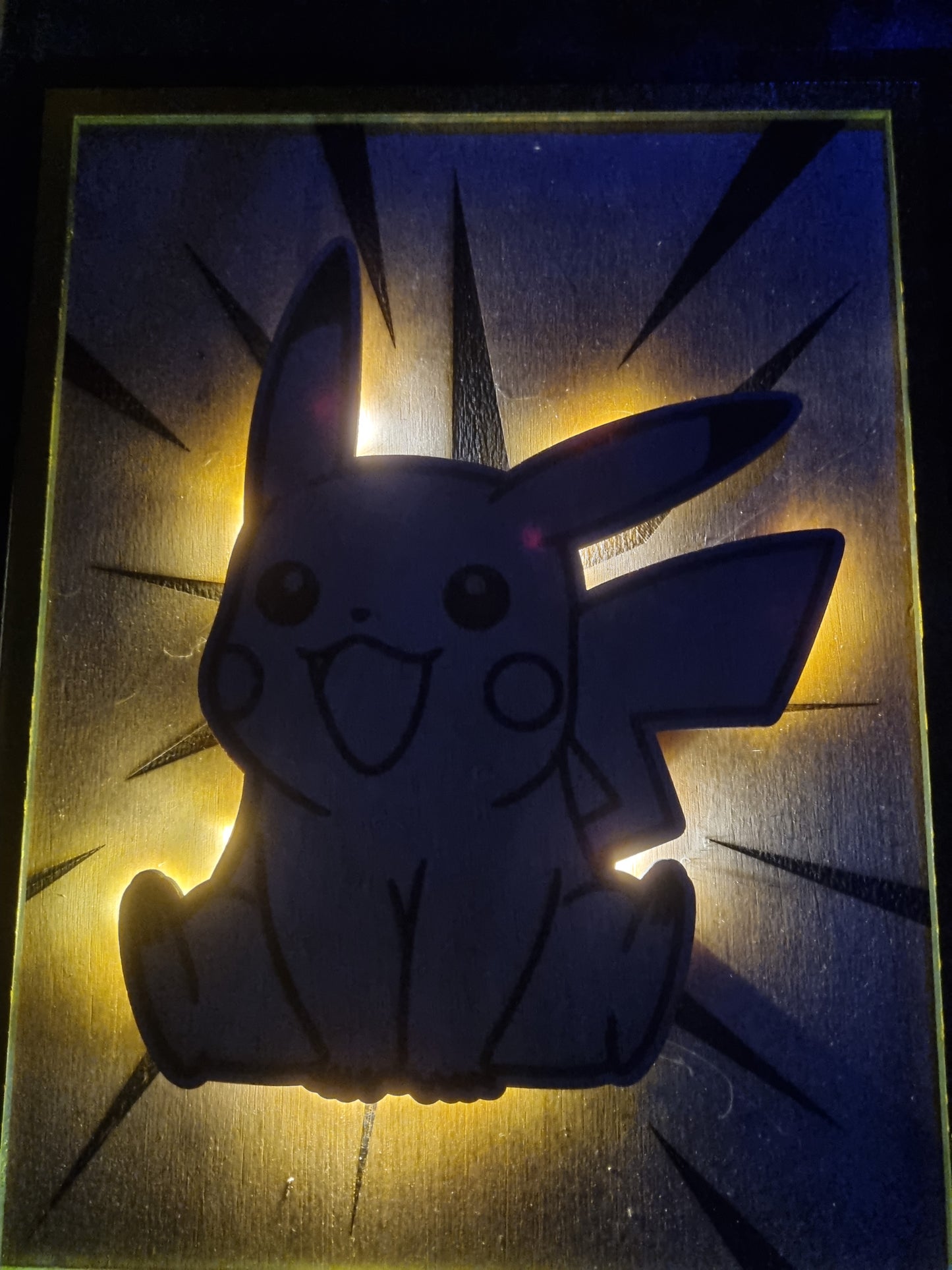Tableau lumineux en bois "Pokemon"