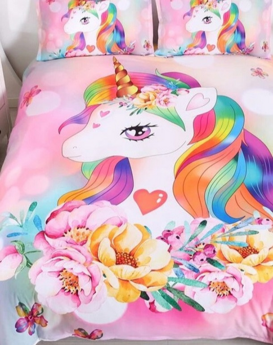 Housse de couette Licorne Multicolore