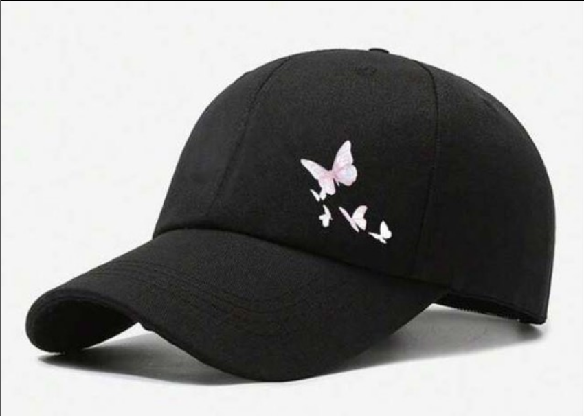 Casquette aux papillons pastels