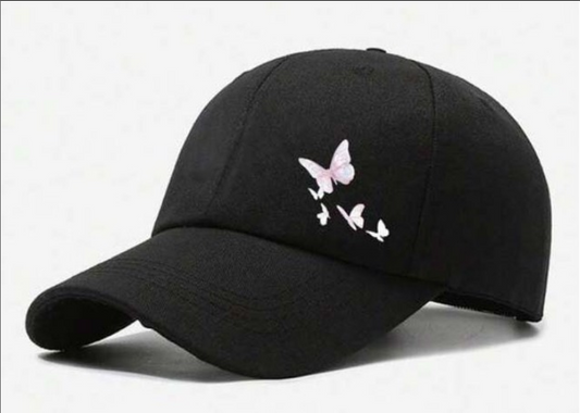 Casquette aux papillons pastels