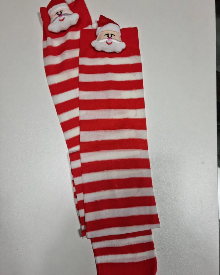 Chaussettes hautes rayées de Noël
