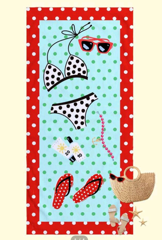 Serviette de plage avec design "Plage"