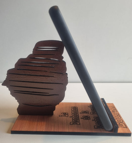 Support de smartphone en bois "Bonhomme de Bourail"
