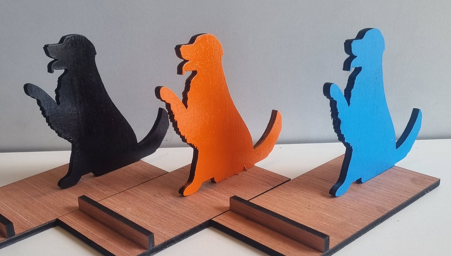Support de smartphone en bois "Chien"