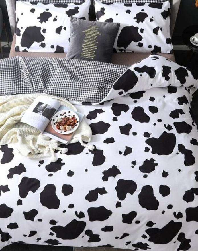 Housse de couette " Vache " avec taies d'oreiller