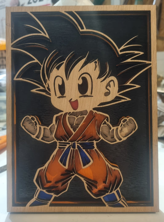 Tableau en bois multicouches "DRAGON BALL"