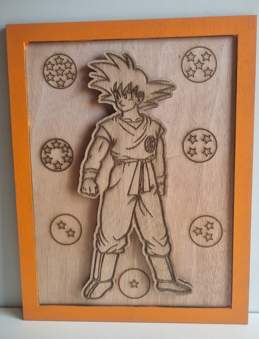 Tableau lumineux en bois "Dragon Ball"