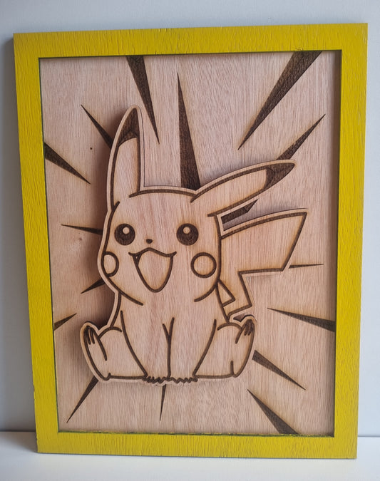 Tableau lumineux en bois "Pokemon"