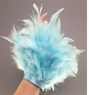 Paire de manchettes pompoms en plume