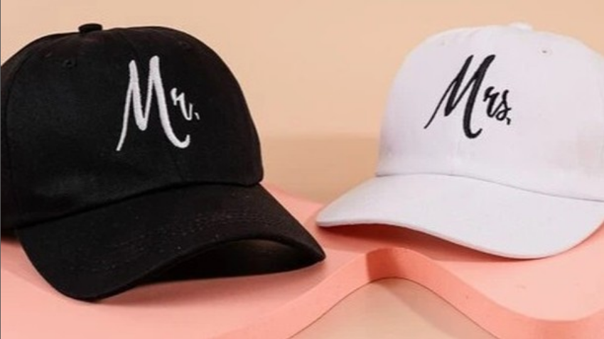 Casquettes Mr. Mrs. Noire et blanche